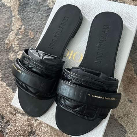 dior rubber slides|christian dior women's flip flops.